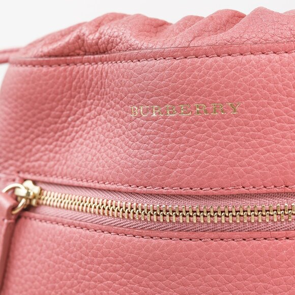 Burberry Pink Leather Drawstring Travel Pouch - Picture 7 of 11